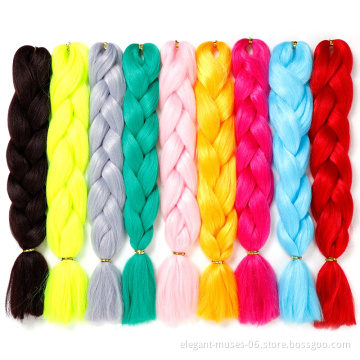 Synthetic Yaki Ombre Braiding Hair Pre Stretched Super Jumbo Braid For African Hair Extension